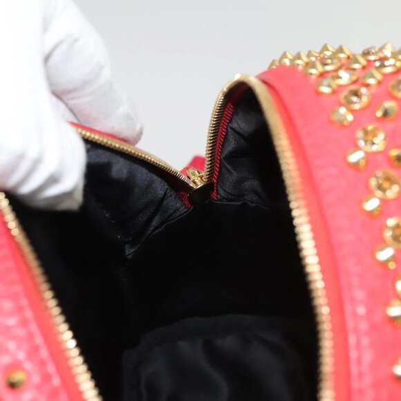 MCM Studs Backpack Leather Red Gold bst584-112825 - Picture 14 of 16